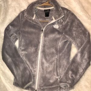 Fuzzy north face fleece jacket